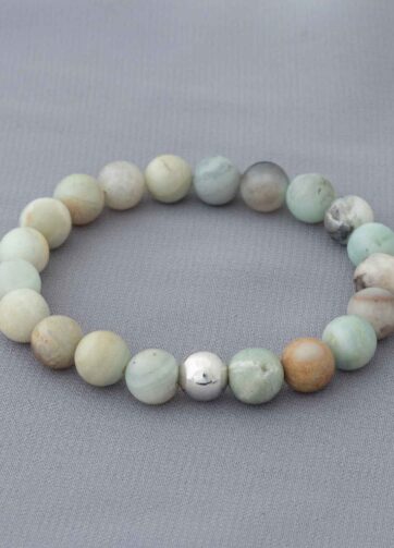 Pulsera de Amazonita con dije de plata 925