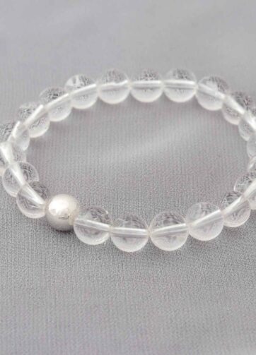 Pulsera Cuarzo cristal con dije de plata 925