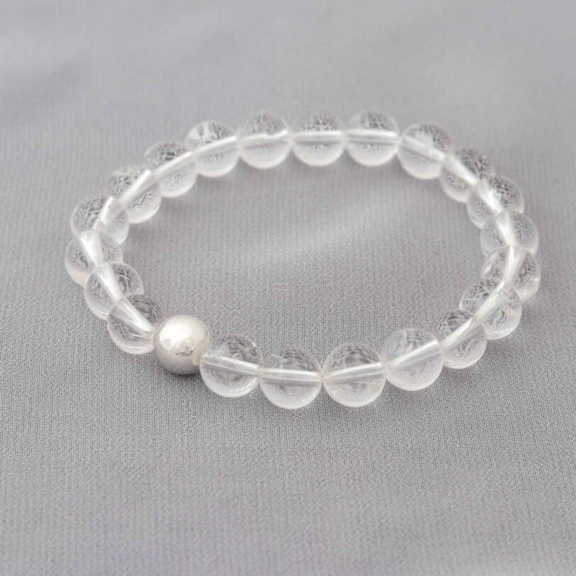 Pulsera Cuarzo cristal con dije de plata 925