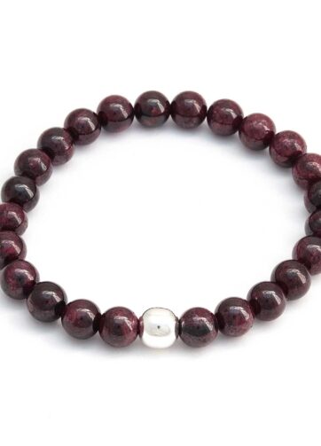 Pulsera de Granate con dije de plata 925