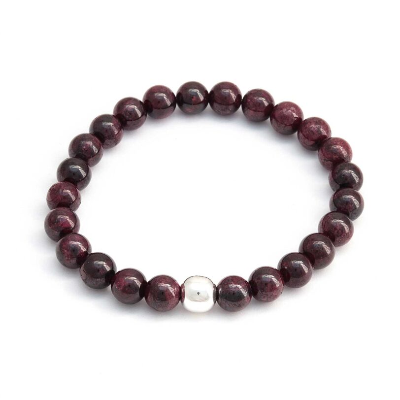 Pulsera de Granate con dije de plata 925