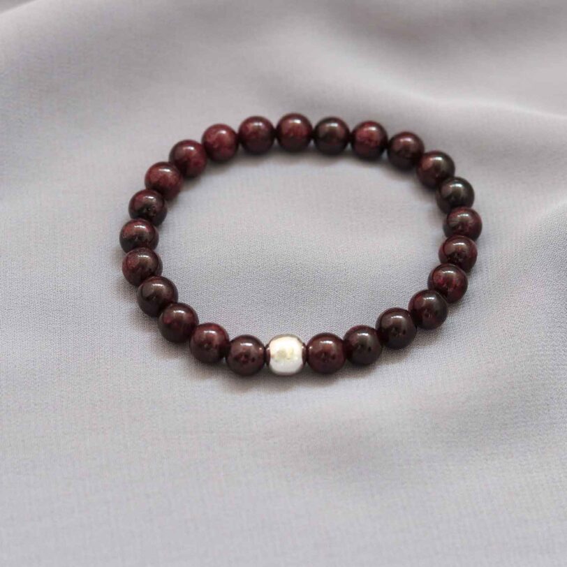 Pulsera de Granate con dije de plata 925 - Image 2