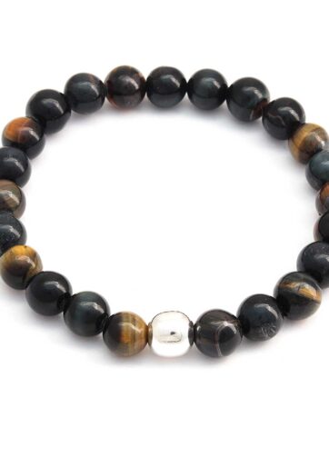 Pulsera de Ojo de Halcón con dije de plata 925