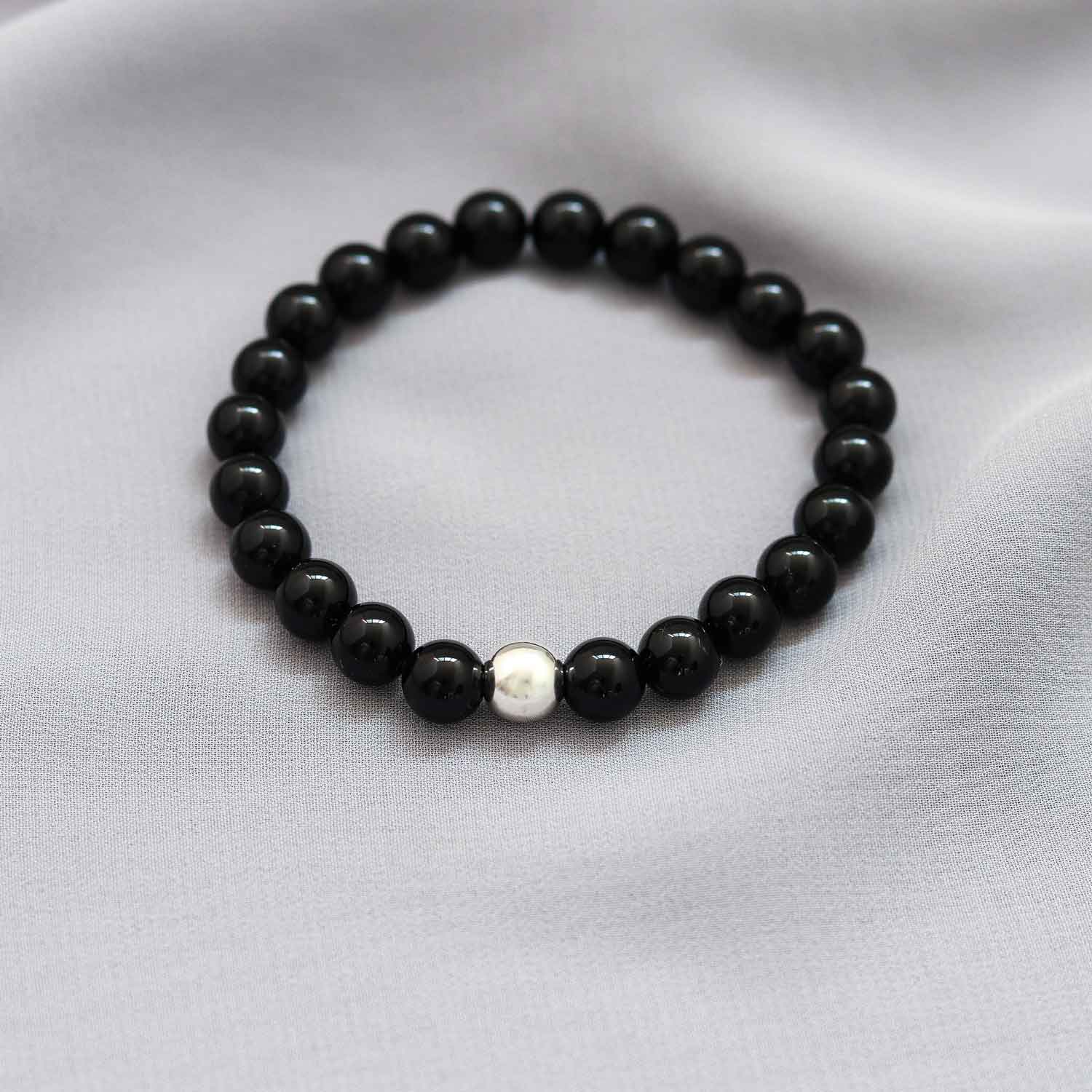 Pulsera Ónix negro con dije de plata 925 - Image 2